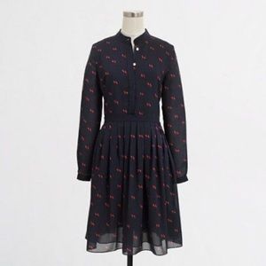 J Crew navy blue patterned dress